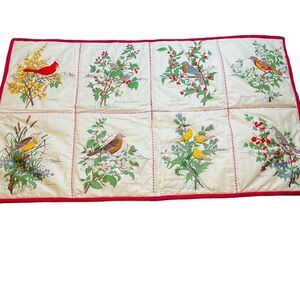 Handmade American Song Birds Wall Hanging 24.5x41 Mockingbird Chickadee Robin